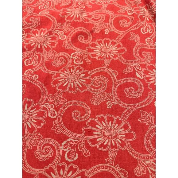 Vintage Abercrombie & Fitch The Big Shirt Mens XL Red Floral 90s Y2K Linen Blend - Picture 9 of 10